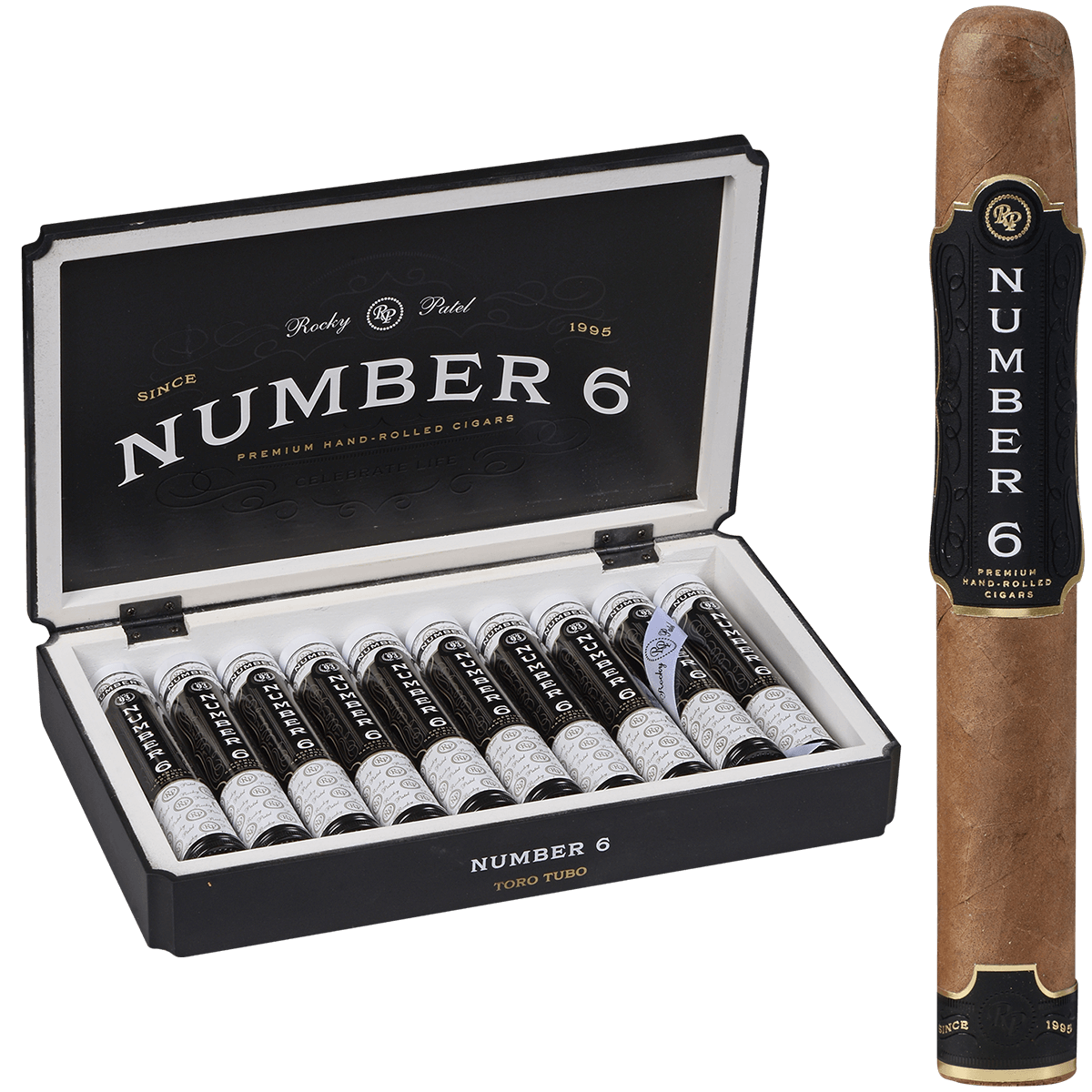 Rocky Patel Number 6 Toro Tubos 10 Ct. Box 6.50X52