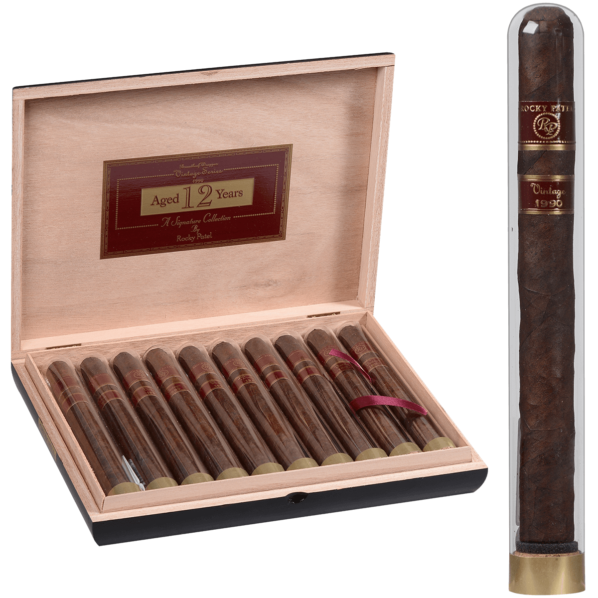 Rocky Patel Vintage 1990 Churchill Tubos 10 Ct. Box 7.00X48