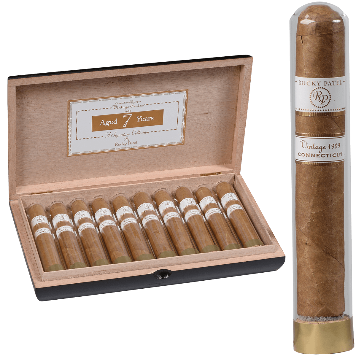 Rocky Patel Vintage 1999 Connecticut Robusto Tubes 10 Ct. 5.00X50