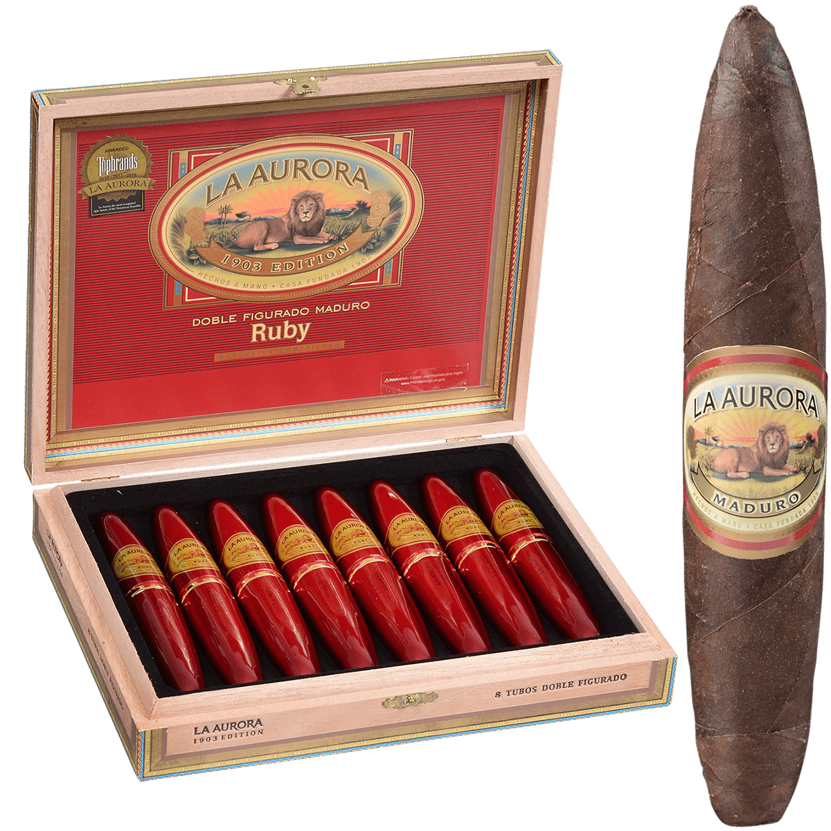 La Aurora Preferidos Ruby Tube 8Ct Box 5X54