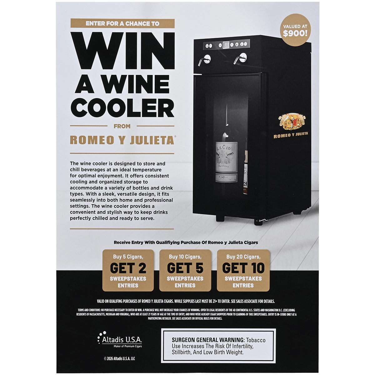 Promo Romeo Y Julieta Wine Cooler Counter Card