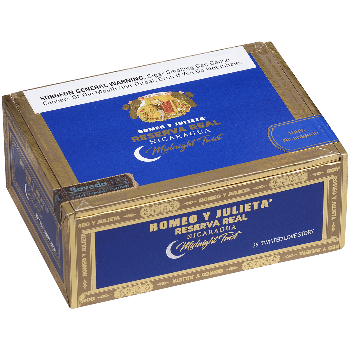Romeo Y Julieta Reserva Real Nicaragua Midnight Twisted Love Story 25 Ct. Box 4.25X46