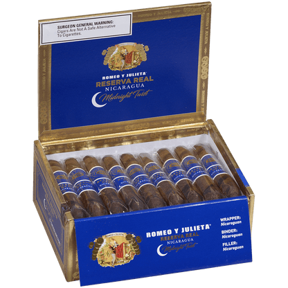Romeo Y Julieta Reserva Real Nicaragua Midnight Twisted Love Story 25 Ct. Box 4.25X46
