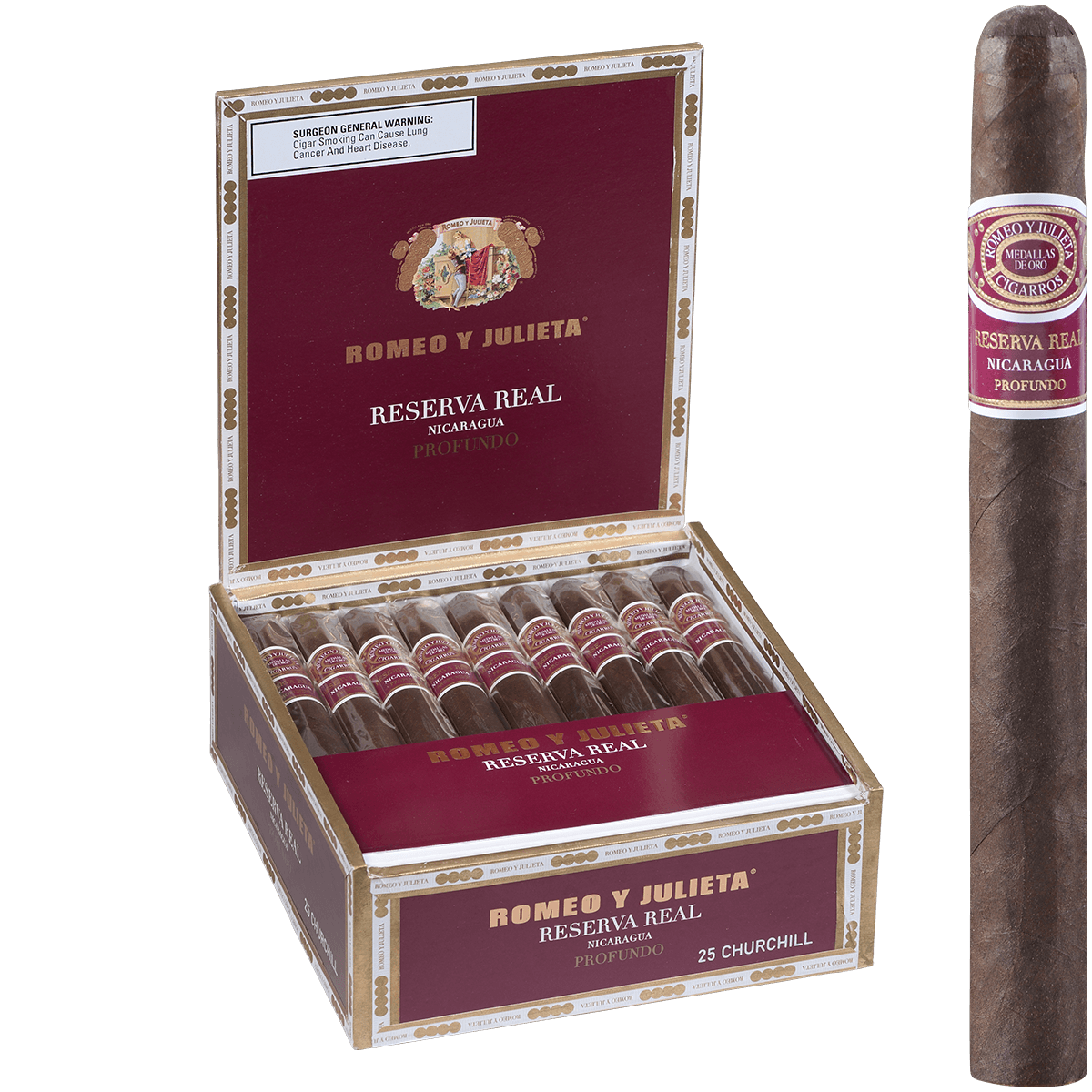 Romeo Y Julieta Reserva Real Nicaragua Profundo Churchill 25 Ct. Box 7.00X50