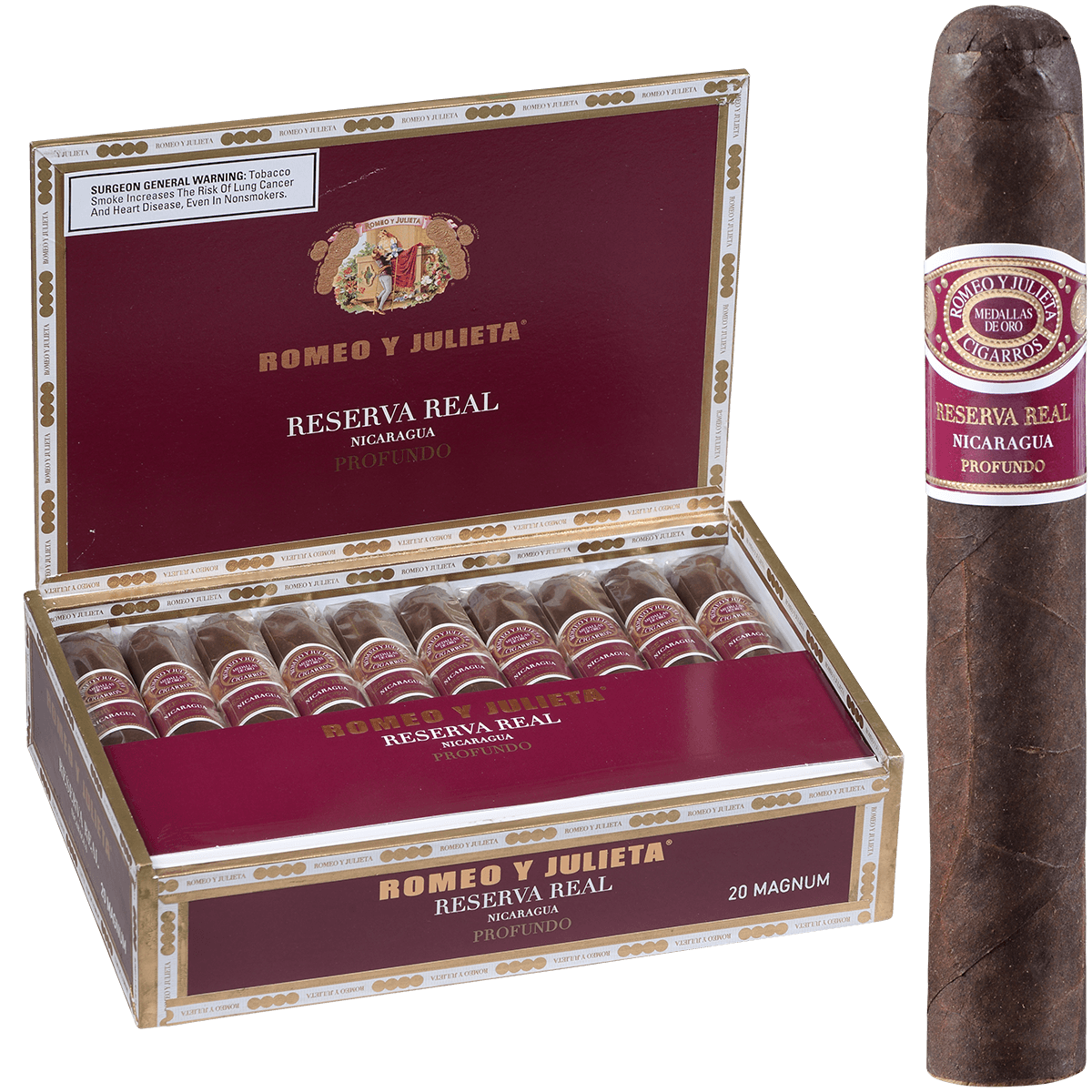 Romeo Y Julieta Reserva Real Nicaragua Profundo Magnum 20 Ct. Box 6.00X60