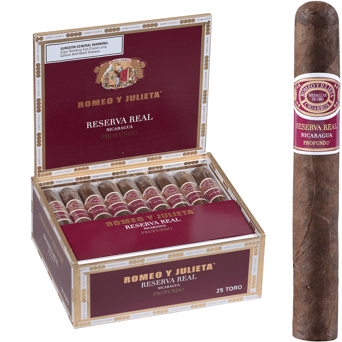 Romeo Y Julieta Reserva Real Nicaragua Profundo Toro 25 Ct. Box 6.00X54