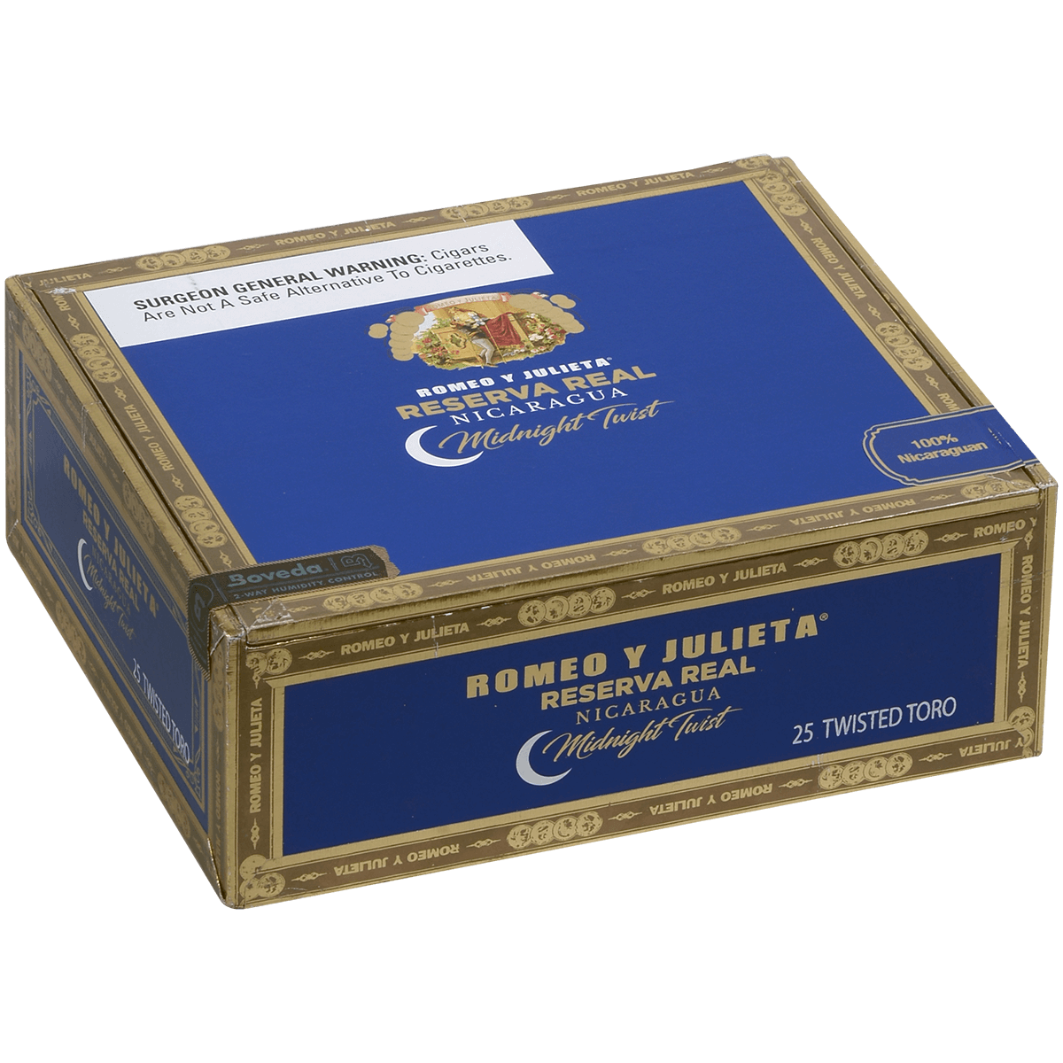 Romeo Y Julieta Reserva Real Nicaragua Midnight Twisted Toro 25 Ct. Box 6.00X54