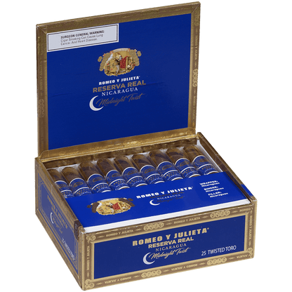 Romeo Y Julieta Reserva Real Nicaragua Midnight Twisted Toro 25 Ct. Box 6.00X54