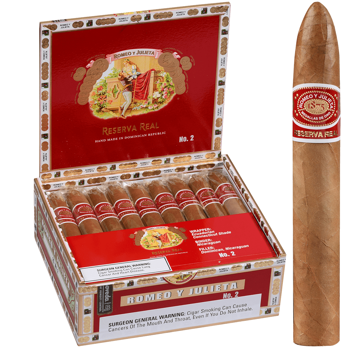 Romeo Y Julieta Reserva Real No. 2 Box Pressed 25 Ct. Box 6.13X52