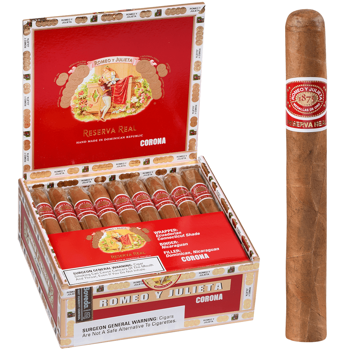 Romeo Y Julieta Reserva Real Corona 25 Ct. Box 5.50X44