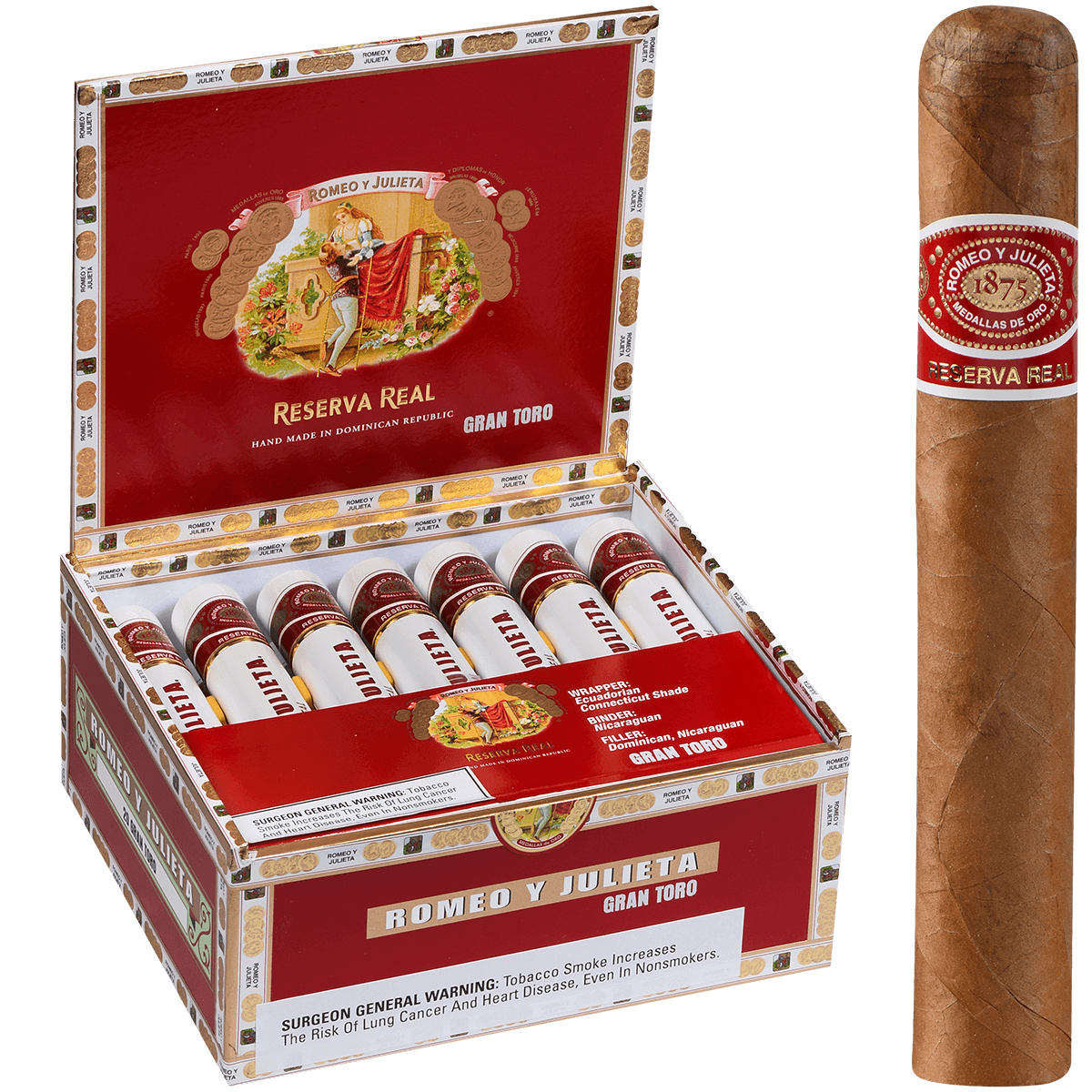 Romeo Y Julieta Reserva Real Gran Toro (Tube) 20 Ct. Box 6.00X54