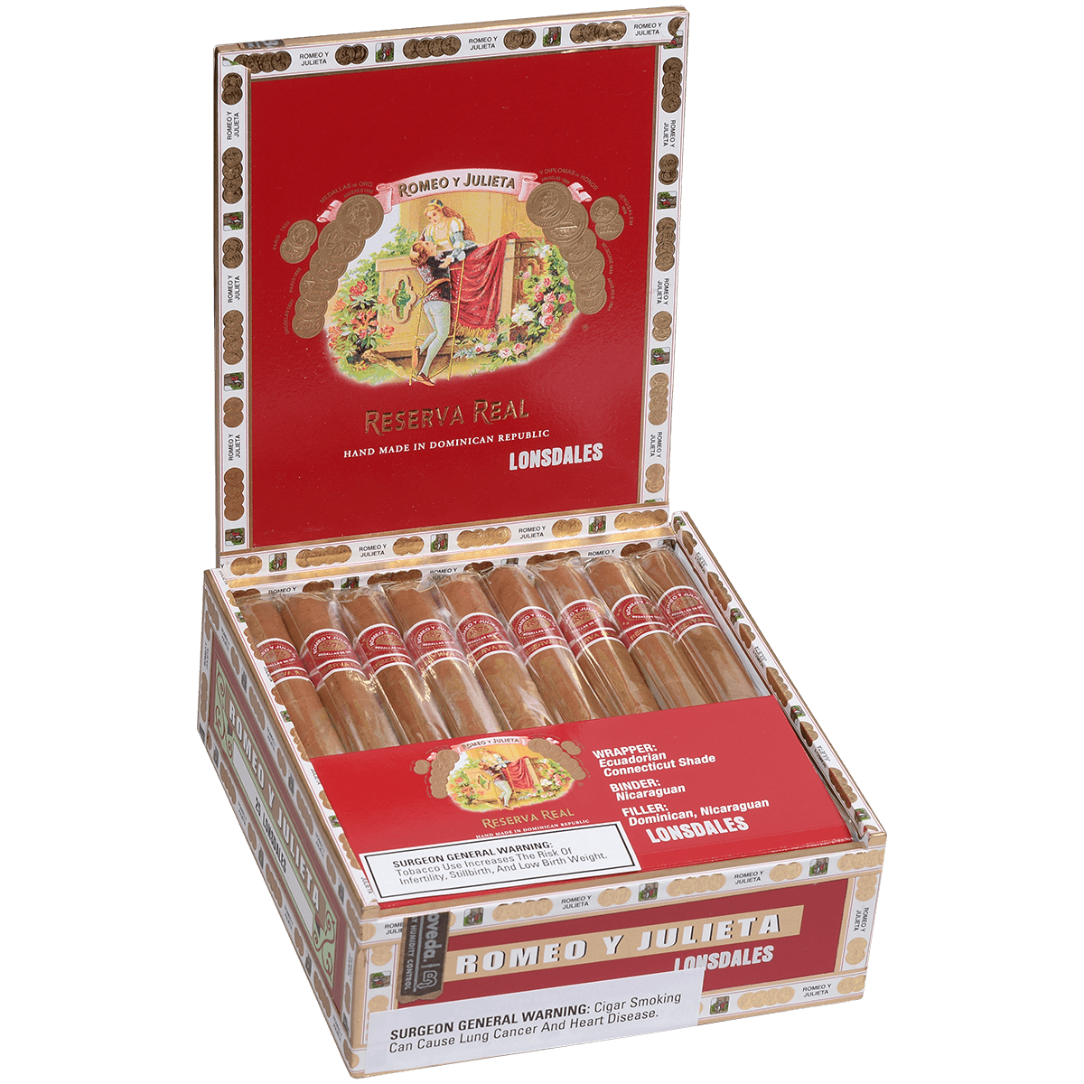 Romeo Y Julieta Reserva Real Lonsdale 25 Ct. Box 6.62X44