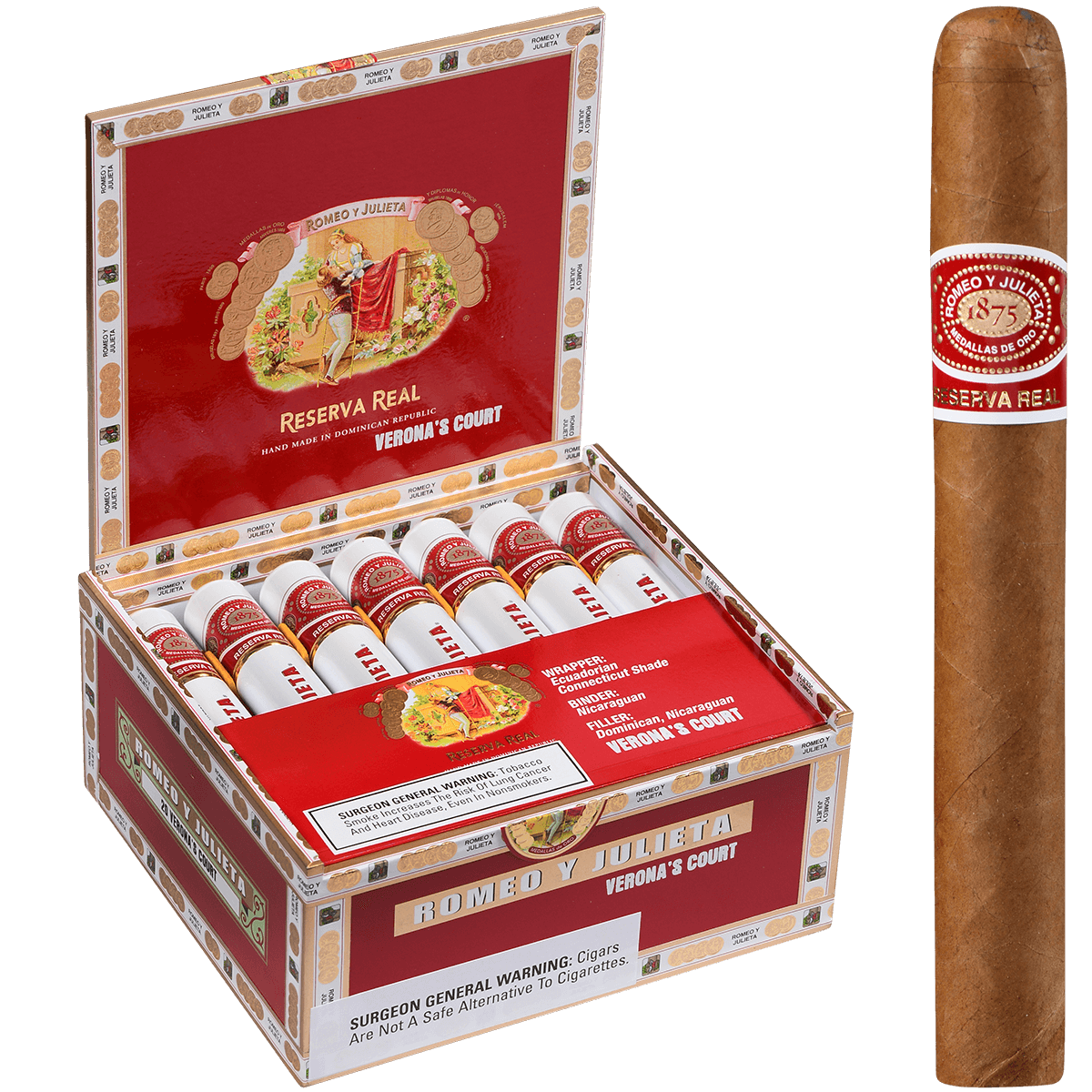 Romeo Y Julieta Reserva Real Verona'S Court Tube 20 Ct. Box 5.50X44