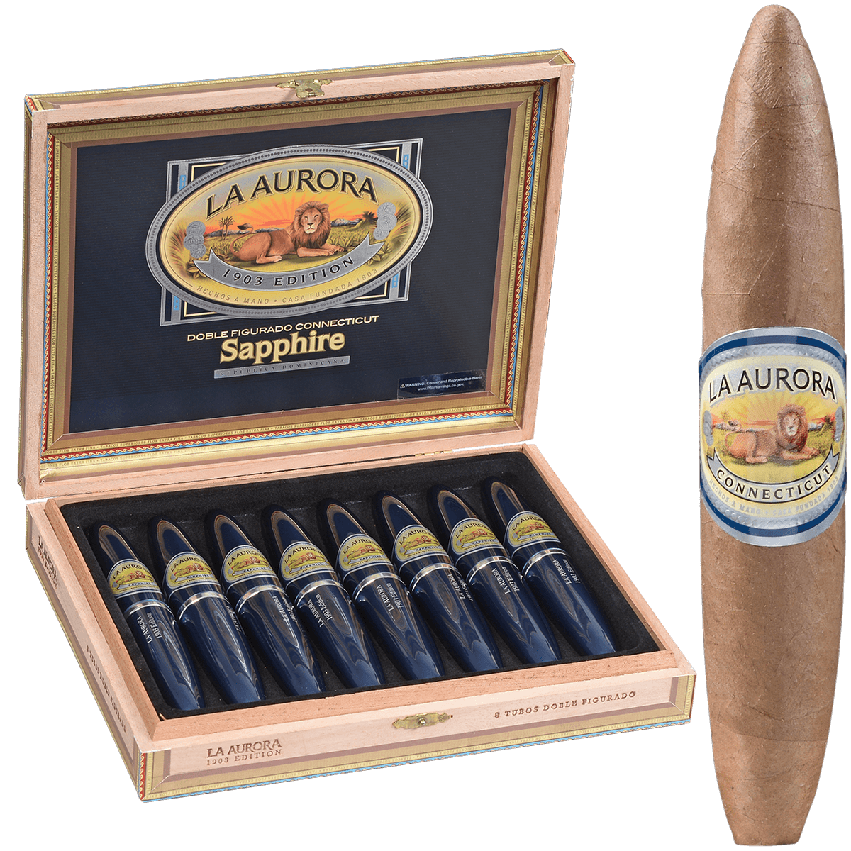 La Aurora Preferidos Sapphire Tube 8Ct Box 5X54