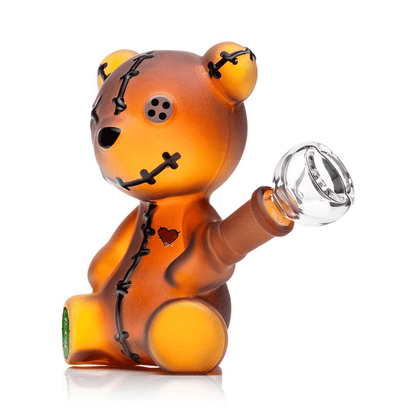 Hemper Scare Bears Teddy Bear Glass Water Pipe 5.7”