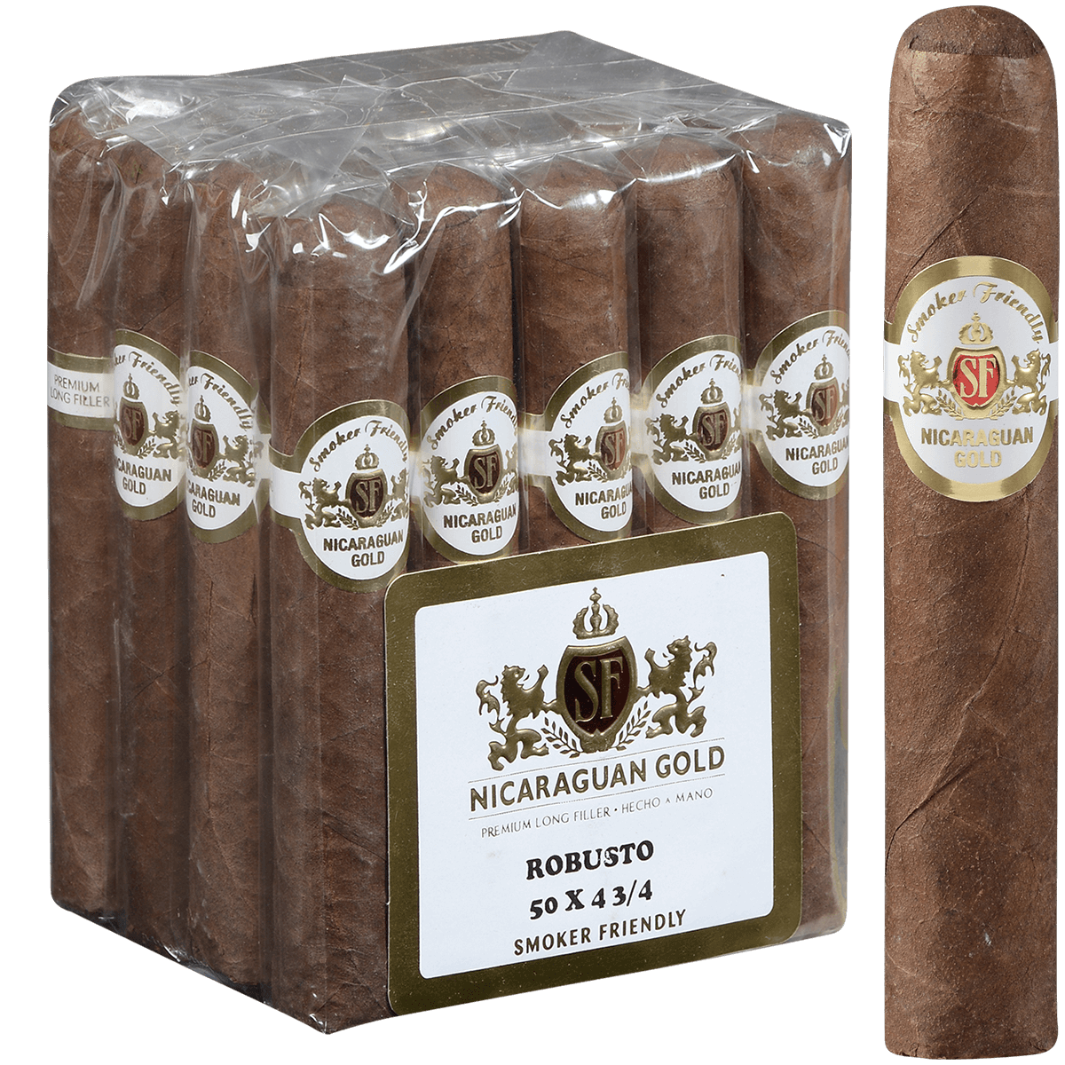 Smoker Friendly Bundles Nicaraguan White And Gold Label Robusto 20 Ct. 4.75X51