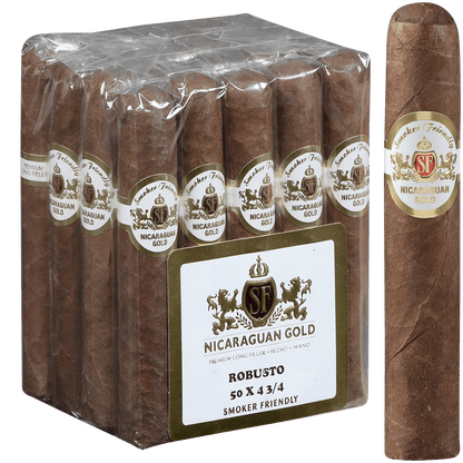 Smoker Friendly Bundles Nicaraguan White And Gold Label Robusto 20 Ct. 4.75X51