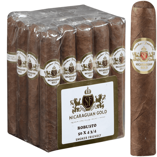 Smoker Friendly Bundles Nicaraguan White And Gold Label Robusto 20 Ct. 4.75X51