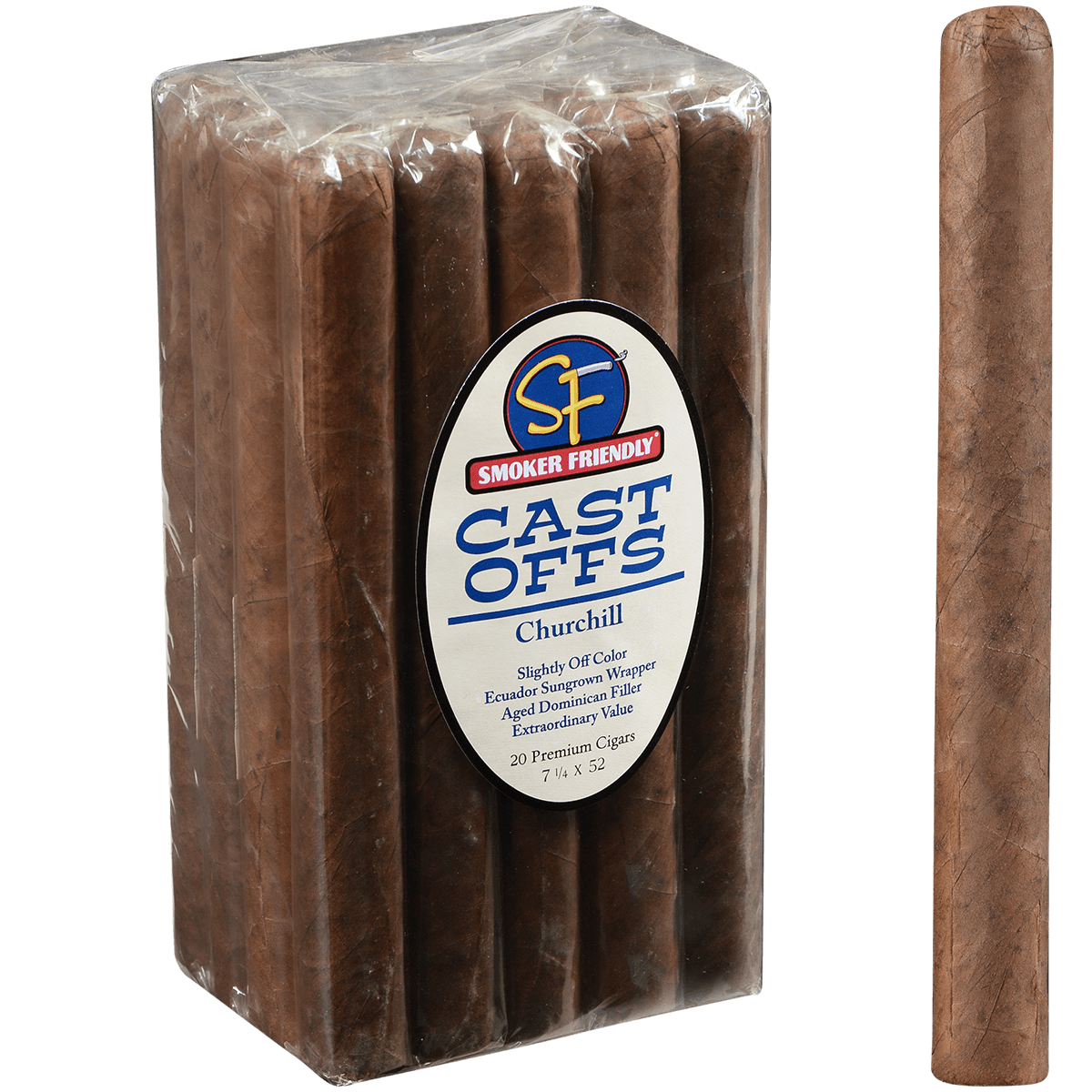 Smoker Friendly Cast Offs Churchill 20 Ct Bundle 7.25X52