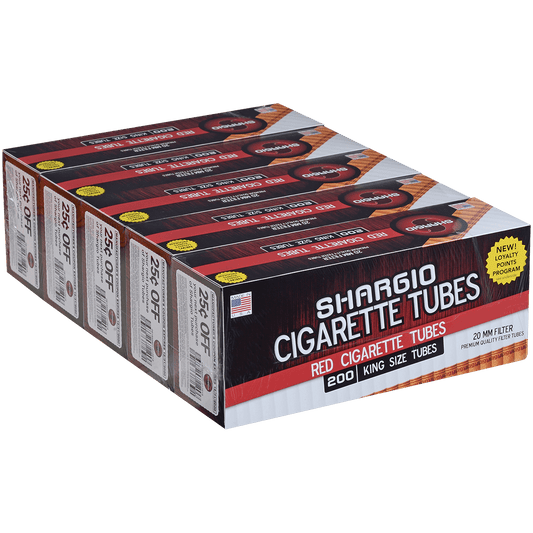 Cigarette Tubes Shargio King Size Red 200 Ct. Box