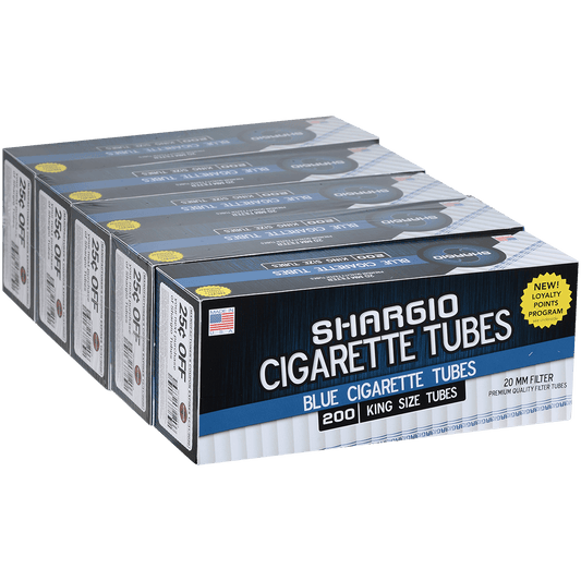 Cigarette Tubes Shargio King Size Blue 200 Ct. Box