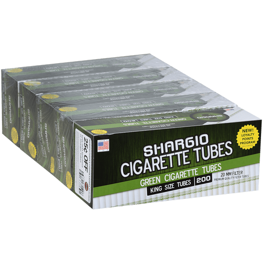 Cigarette Tubes Shargio King Size Green 200 Ct. Box