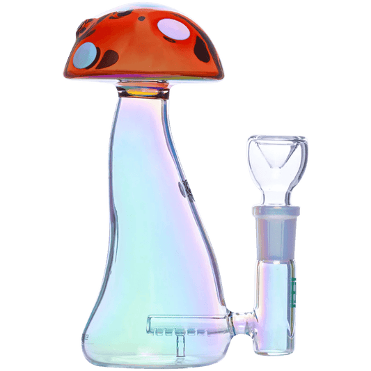 Hemper Trippy Shroom Glass Pipe Water Pipe 6"