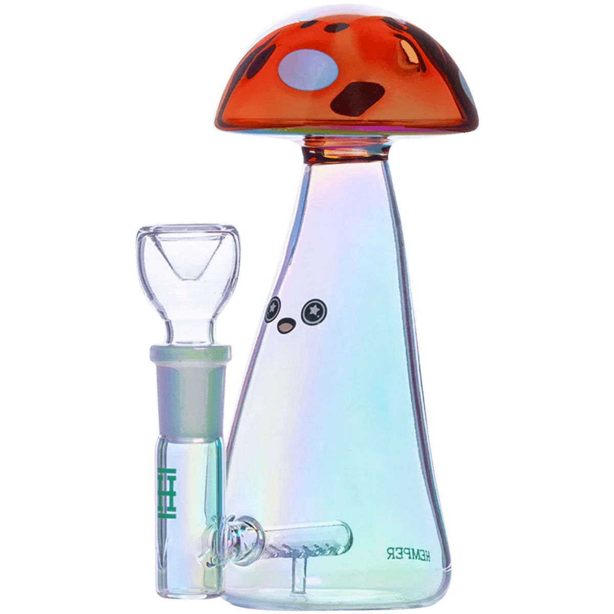 Hemper Trippy Shroom Glass Pipe Water Pipe 6"