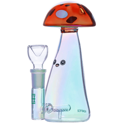 Hemper Trippy Shroom Glass Pipe Water Pipe 6"