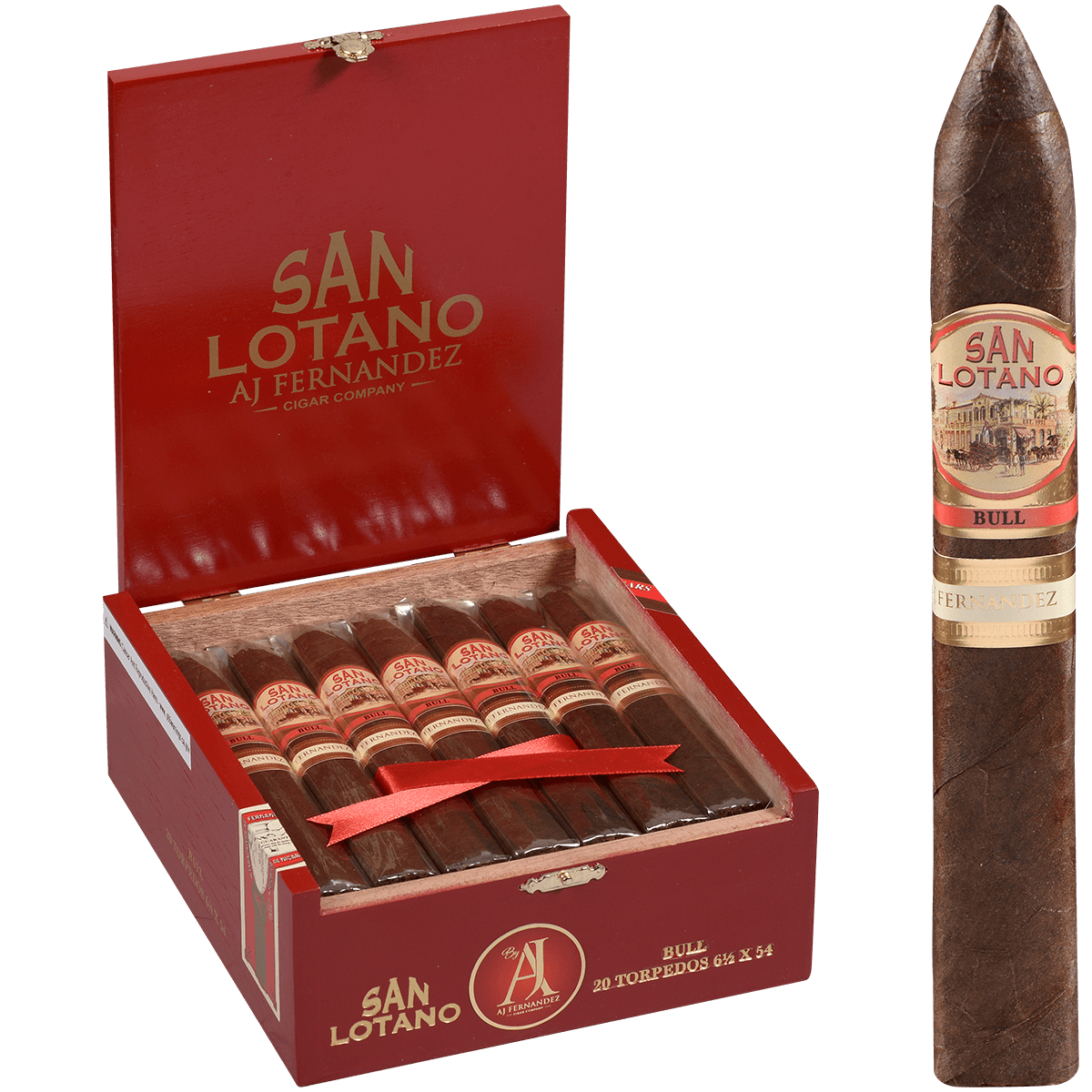 San Lotano The Bull Sumatra By Aj Fernandez Torpedo 20 Ct. Box 6.50X54