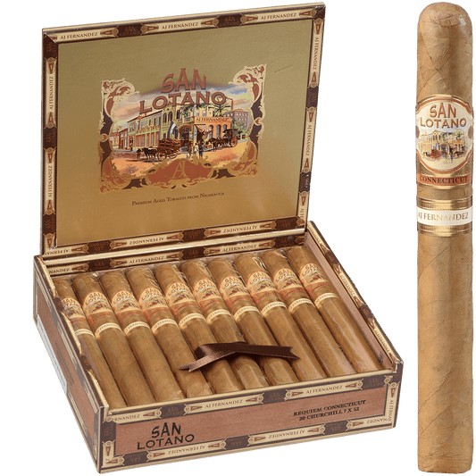 San Lotano Requiem Connecticut By Aj Fernandez Churchill 20 Ct. Box 7.00X52