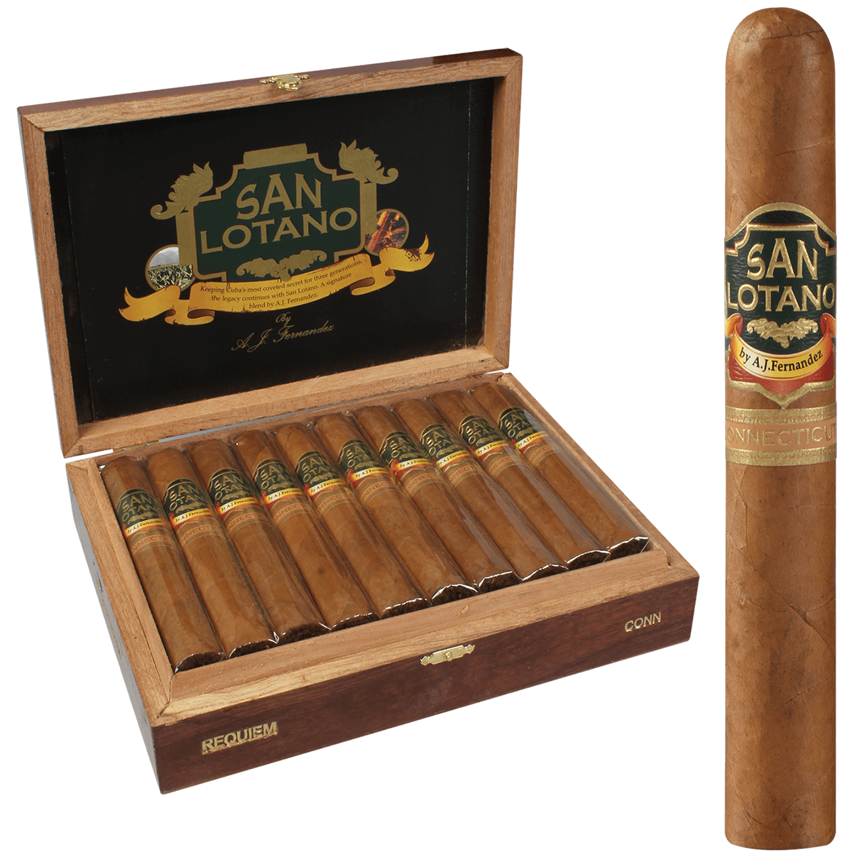 San Lotano Requiem Connecticut By Aj Fernandez Gran Toro 20 Ct. Box 6.00X60
