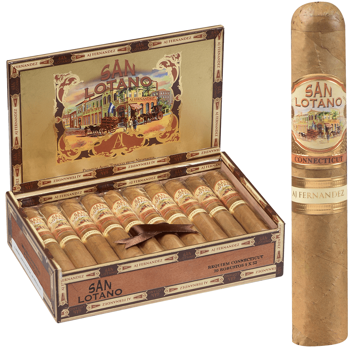San Lotano Requiem Connecticut By Aj Fernandez Robusto 20 Ct. Box 5.00X52