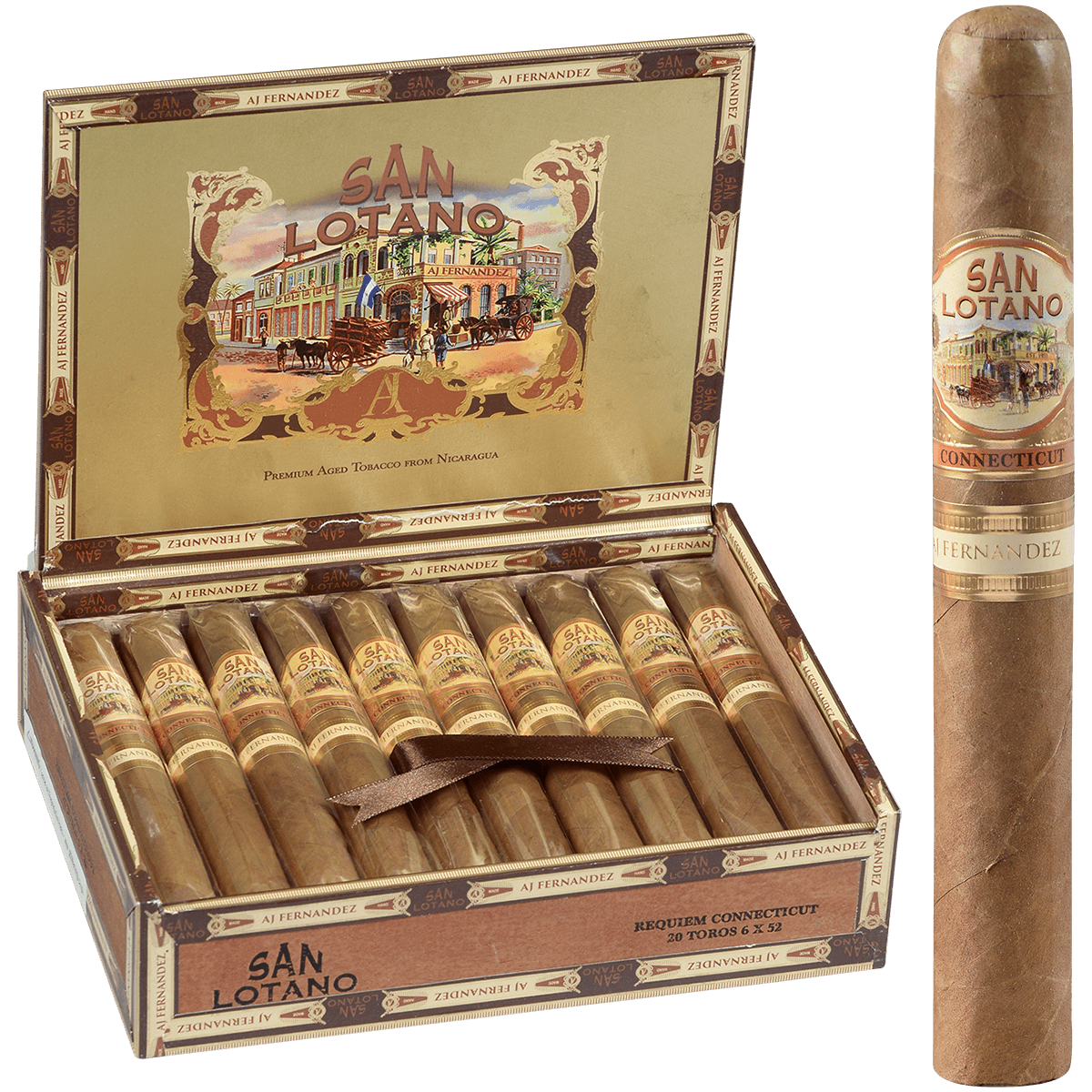 San Lotano Requiem Connecticut By Aj Fernandez Toro 20 Ct. Box 6.00X52