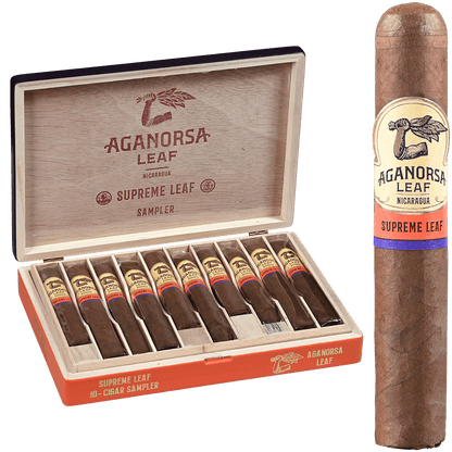 AGANORSA SUPREME LEAF SAMPLER BOX PRESSED 10CT