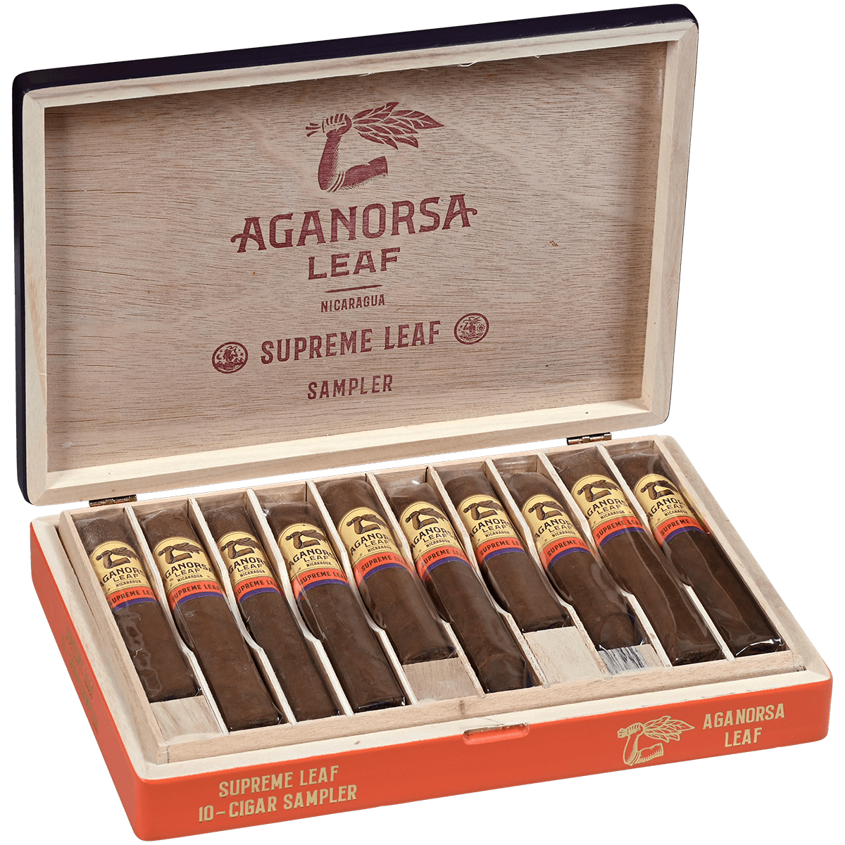 AGANORSA SUPREME LEAF SAMPLER BOX PRESSED 10CT