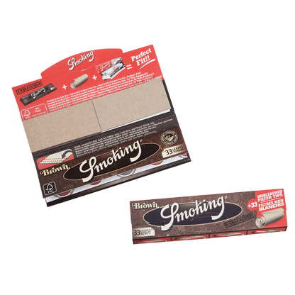 **PAPERS SMOKING KING SIZE BROWN WITH TIPS UNBLEACHED 24/33 CT. BOX