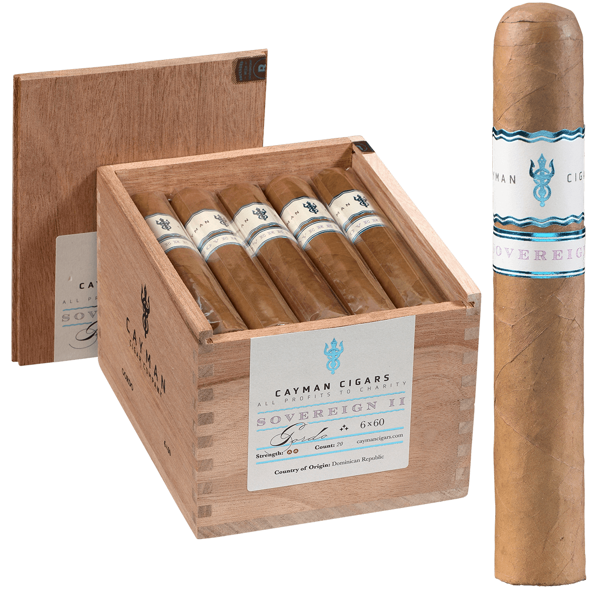 Cayman Cigars Sovereign No. 2 Gordo 20 Ct. Box 6.00X60