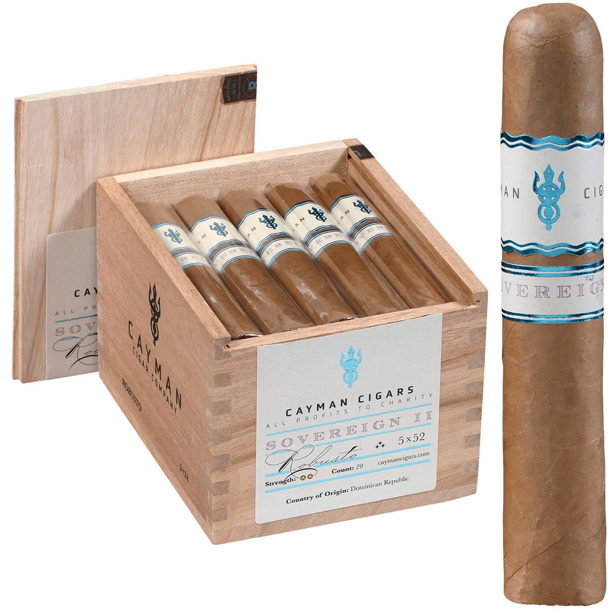 Cayman Cigars Sovereign No. 2 Robusto 20 Ct. Box 5.00X52