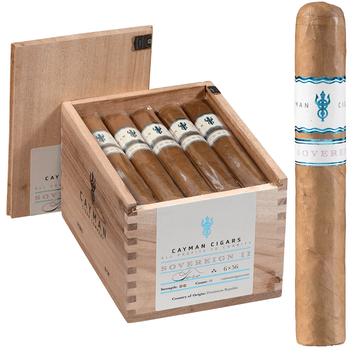 Cayman Cigars Sovereign No. 2 Toro 20 Ct. Box 6.00X56