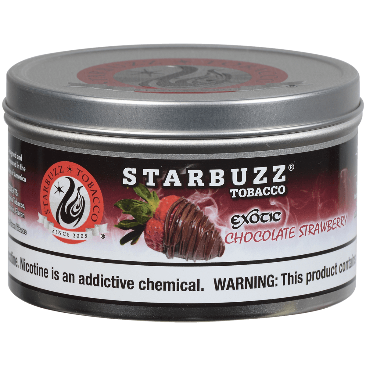 Starbuzz Hookah Tobacco Exotic Chocolate Strawberry 250 Gram Tin 12 To A Case