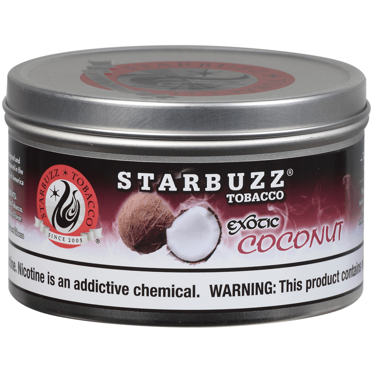 Starbuzz Hookah Tobacco Exotic Coconut 250 Gram Tin 12 To A Case