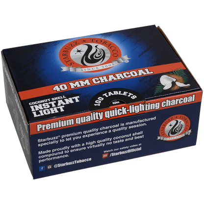 Hookah Charcoal Starbuzz Instant Lighting Tablet 100 Ct. Box 40Mm