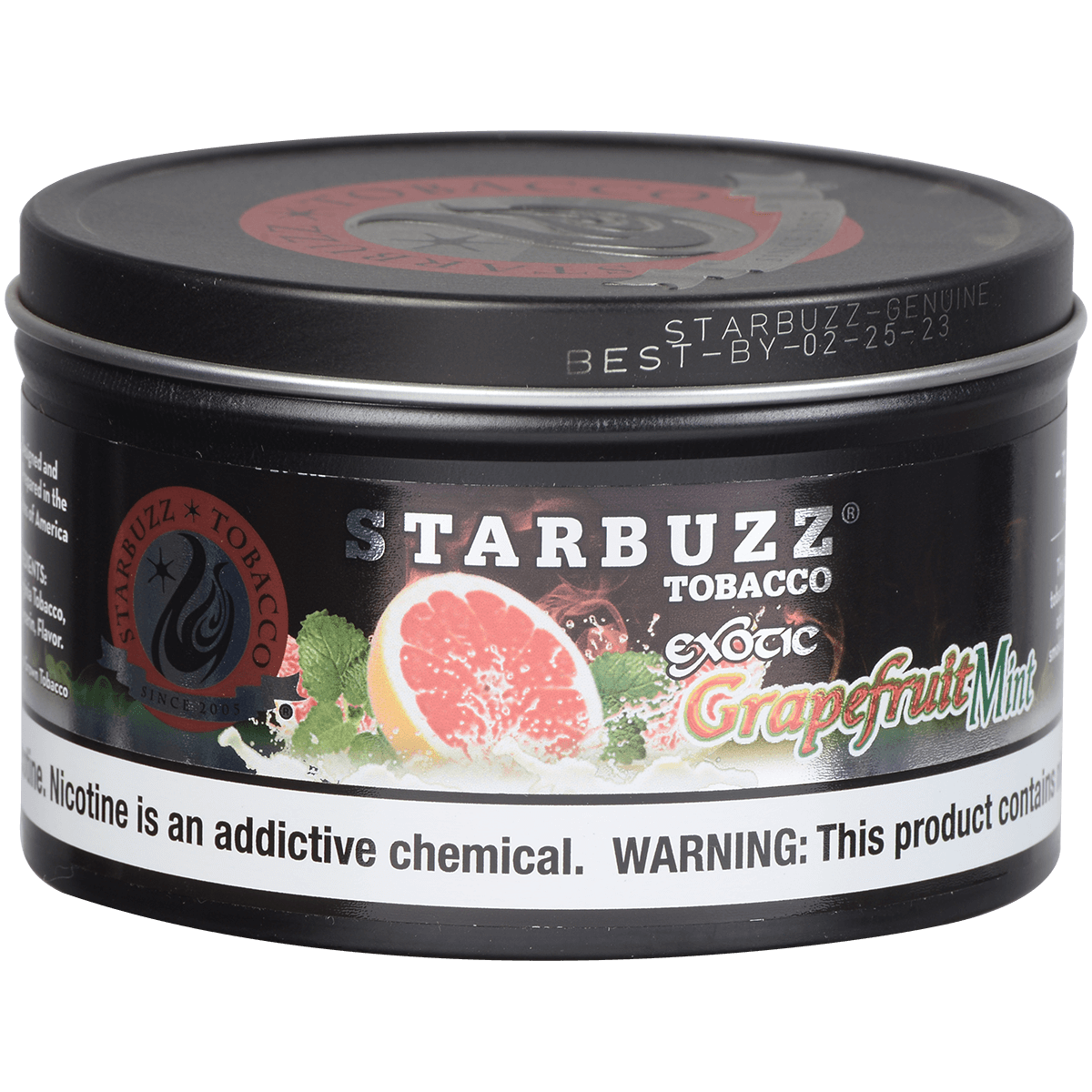 Starbuzz Hookah Tobacco Exotic Grapefruit Mint 250 Gram Tin 12 To A Case