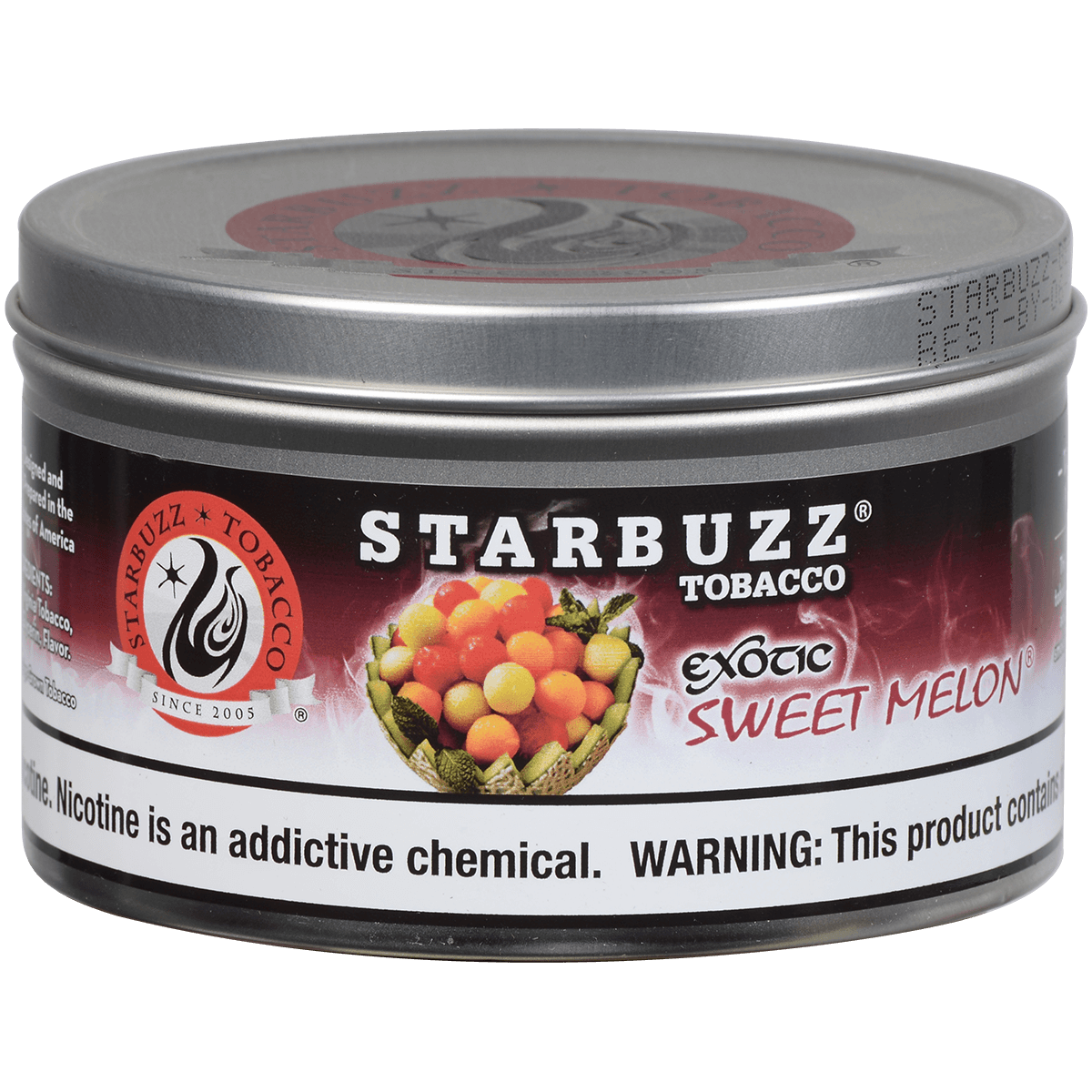 Starbuzz Hookah Tobacco Exotic Sweet Melon 250 Gram Tin 12 To A Case