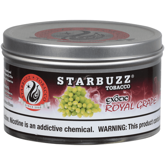 Starbuzz Hookah Tobacco Exotic Royal Grape 250 Gram Tin 12 To A Case