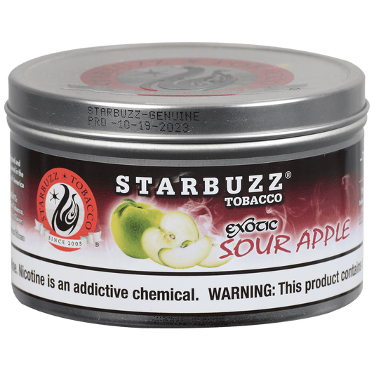 Starbuzz Hookah Tobacco Exotic Sour Apple 250 Gram Tin 12 To A Case