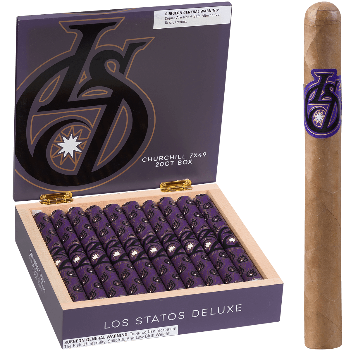 Los Statos Deluxe Connecticut Churchill 20 Ct. 7 X 49 Bx