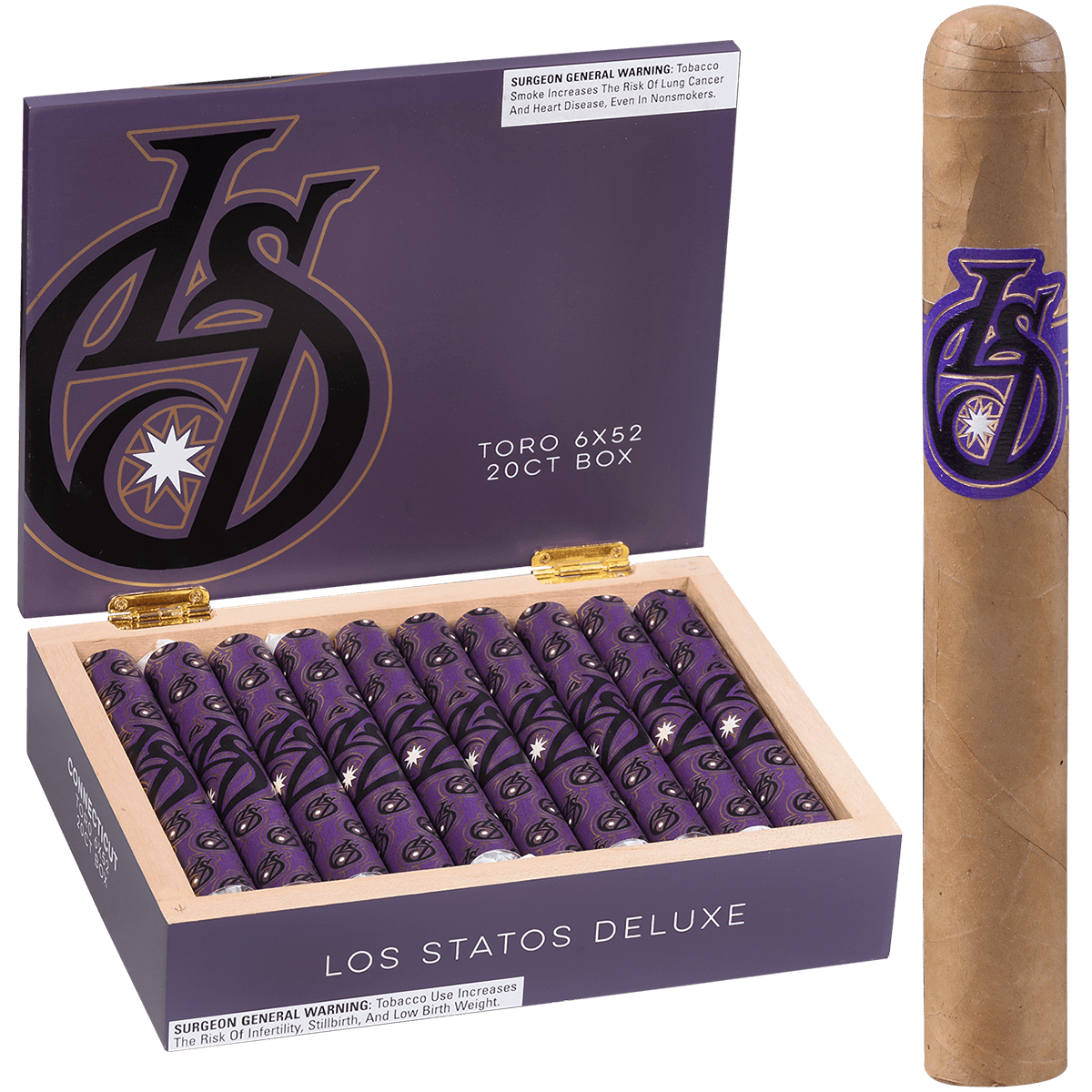 Los Statos Deluxe Connecticut Toro 20 Ct. 6 X 52 Bx