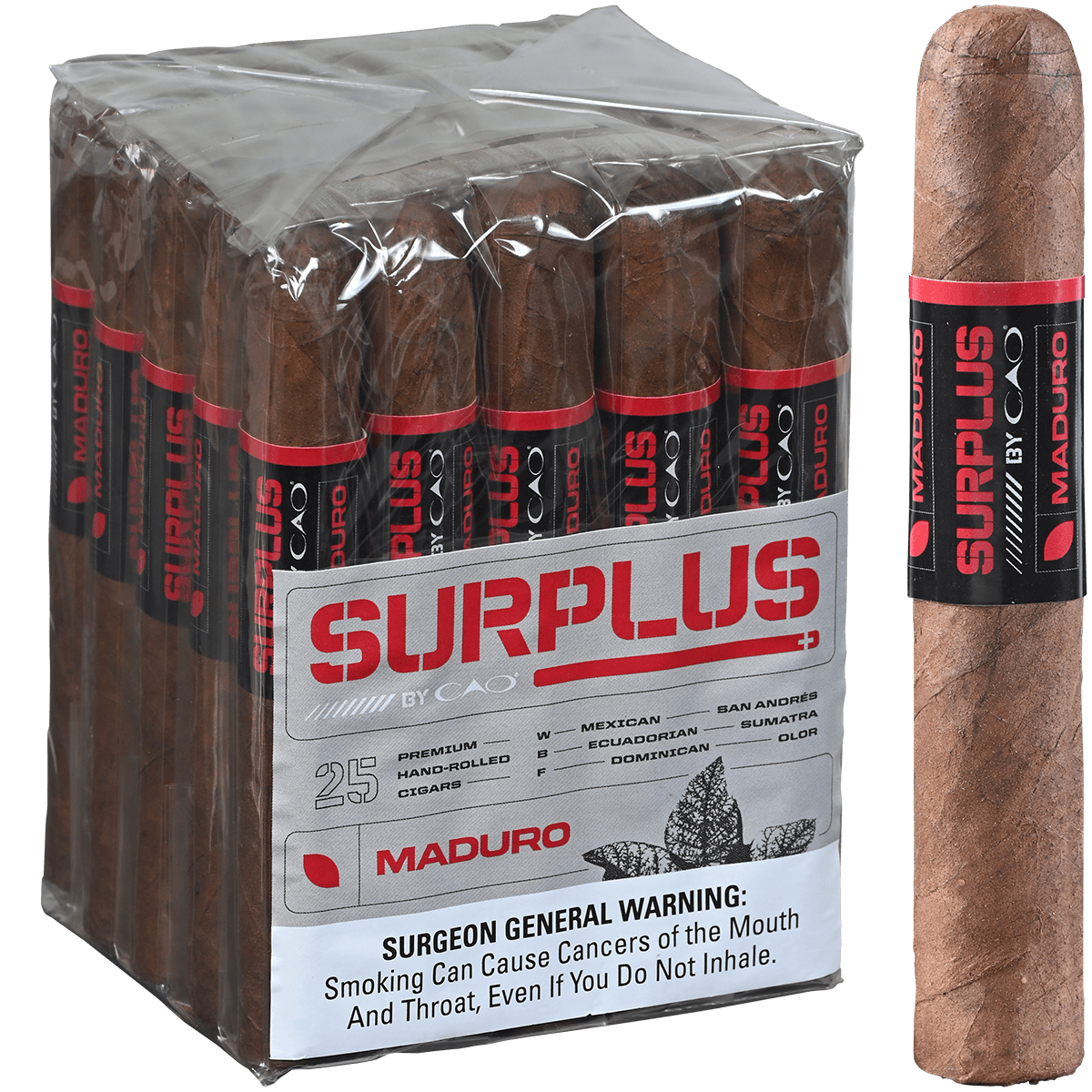 Surplus By Cao Maduro Robusto Bundle 25 Ct. 5.00X50